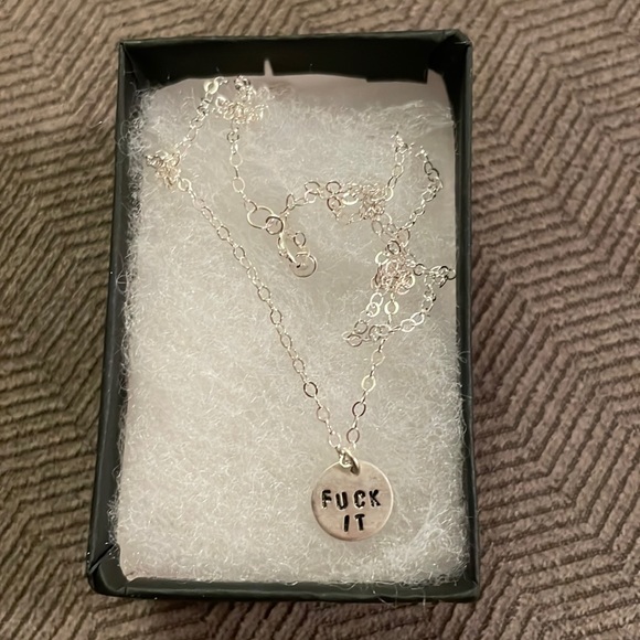 Sterling Silver F It Necklace - Picture 2 of 3